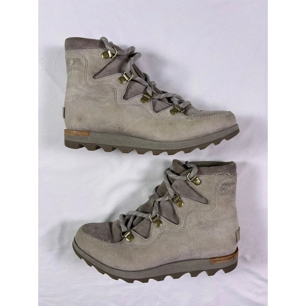 Sorel Sneakchic Alpine Bootie Women‎ 5 Suede Waterproof Hiking Winter Neural